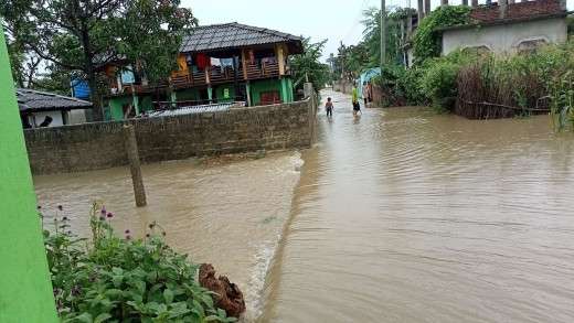 सप्तरीमा २५ घर डुबानमा, चार घरमा क्षति
